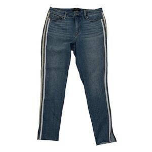 Sanctuary Denim Social Skinny Ankle Gold Silver Striped Jeans Size 29 Women's